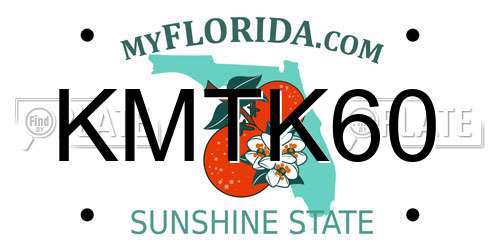 KMTK60 Florida License Plate