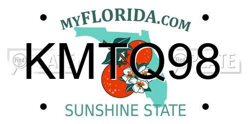 KMTQ98 Florida License Plate