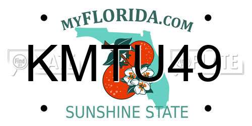 KMTU49 Florida License Plate