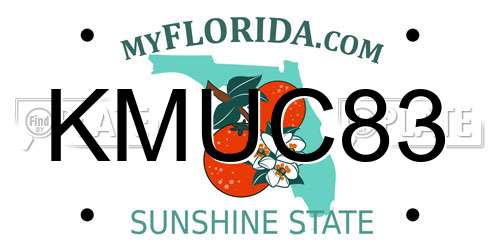KMUC83 Florida License Plate