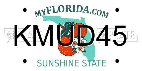 KMUD45 Florida License Plate