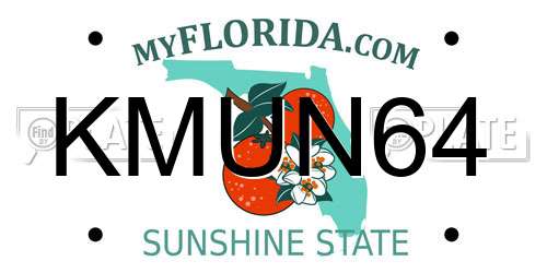 KMUN64 Florida License Plate