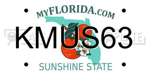 KMUS63 Florida License Plate
