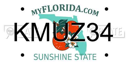 KMUZ34 Florida License Plate