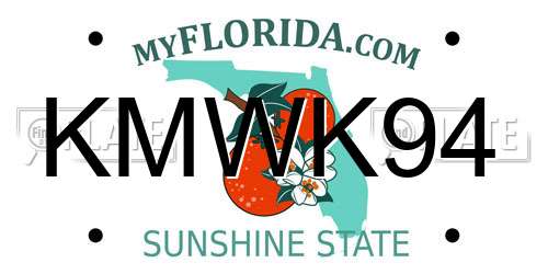 KMWK94 Florida License Plate