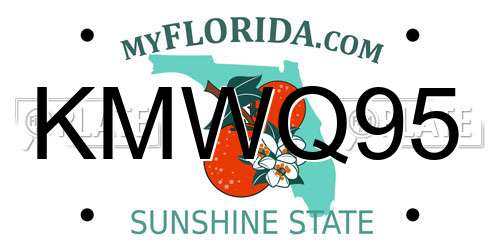 KMWQ95 Florida License Plate