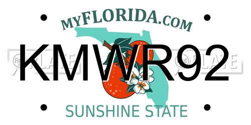 KMWR92 Florida License Plate