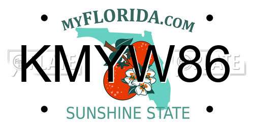 KMYW86 Florida License Plate