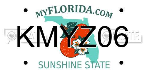 KMYZ06 Florida License Plate