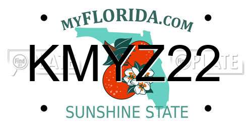 KMYZ22 Florida License Plate