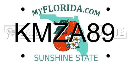 KMZA89 Florida License Plate