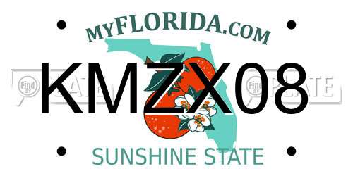 KMZX08 Florida License Plate