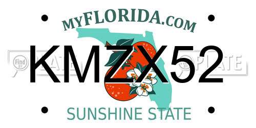 KMZX52 Florida License Plate