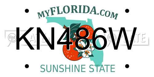 KN486W Florida License Plate