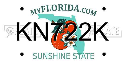 KN722K Florida License Plate