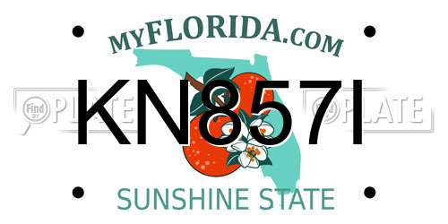 KN857I Florida License Plate