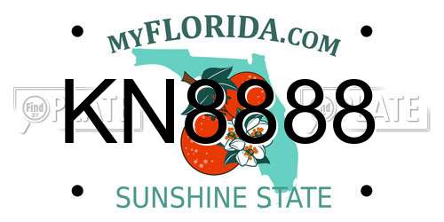 KN8888 Florida License Plate