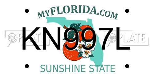 KN997L Florida License Plate