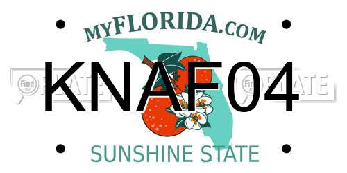 KNAF04 Florida License Plate