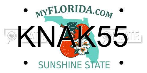 KNAK55 Florida License Plate