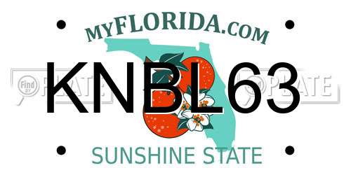 KNBL63 Florida License Plate