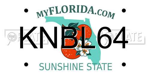 KNBL64 Florida License Plate