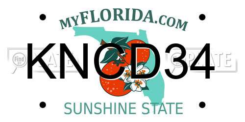 KNCD34 Florida License Plate