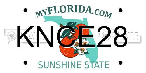 KNCE28 Florida License Plate