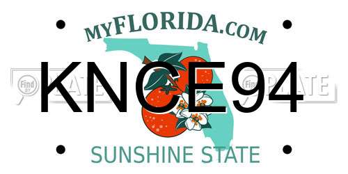 KNCE94 Florida License Plate