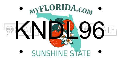 KNDL96 Florida License Plate