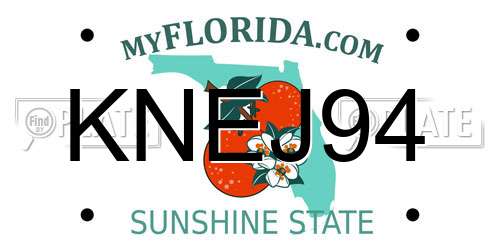 KNEJ94 Florida License Plate