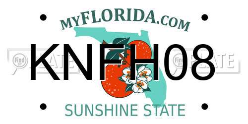 KNFH08 Florida License Plate