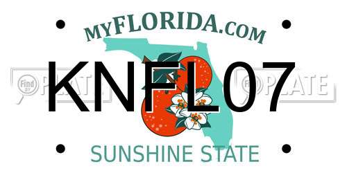 KNFL07 Florida License Plate