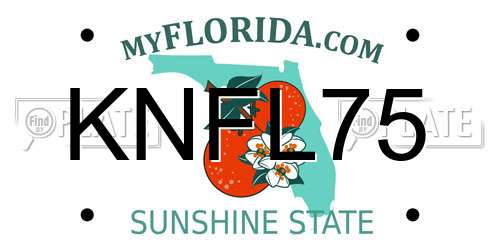 KNFL75 Florida License Plate