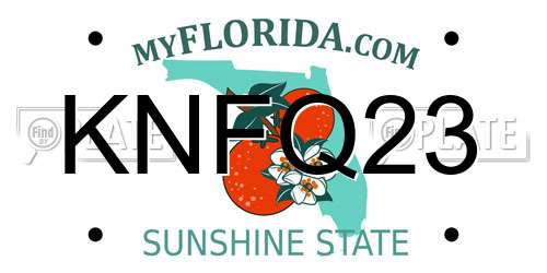 KNFQ23 Florida License Plate