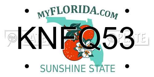 KNFQ53 Florida License Plate