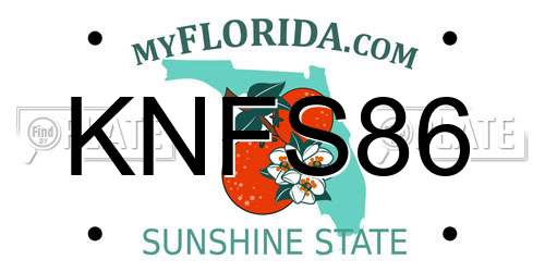 KNFS86 Florida License Plate