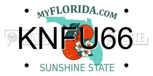 KNFU66 Florida License Plate