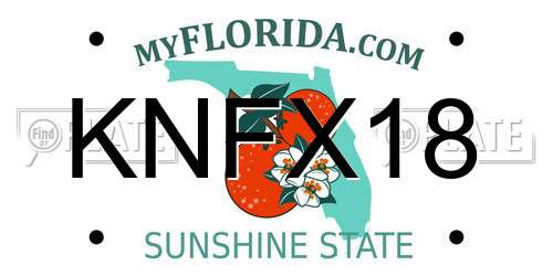 KNFX18 Florida License Plate