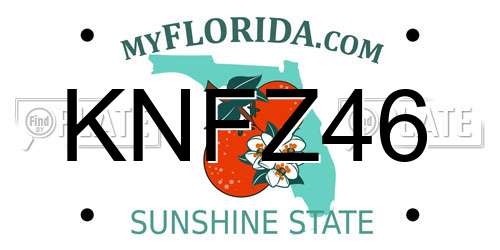 KNFZ46 Florida License Plate