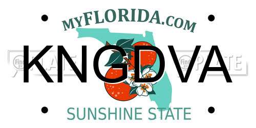 KNGDVA Florida License Plate