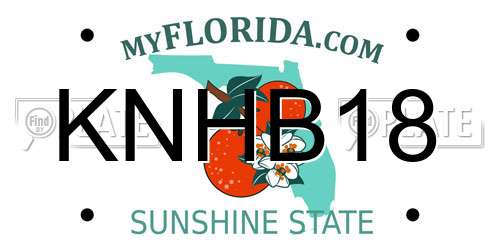 KNHB18 Florida License Plate