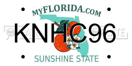 KNHC96 Florida License Plate