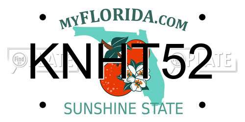 KNHT52 Florida License Plate