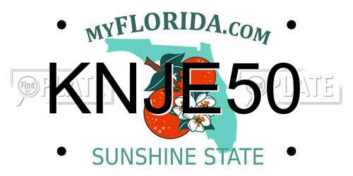KNJE50 Florida License Plate