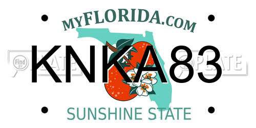 KNKA83 Florida License Plate
