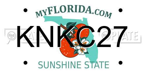 KNKC27 Florida License Plate