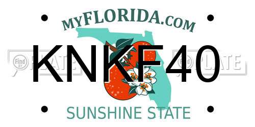 KNKF40 Florida License Plate
