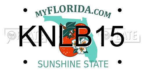 KNLB15 Florida License Plate