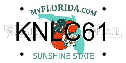 KNLC61 Florida License Plate